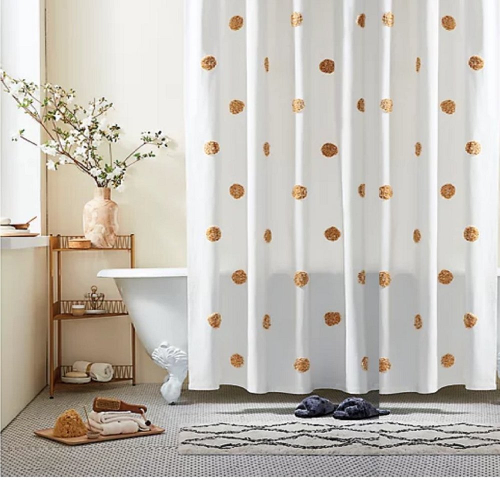 brand new GOLDEN SPICE Wild Sage ESMARIA 72x72-inch 100% Cotton Shower Curtain